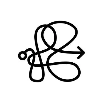 Tangled knot icon vector outline illustration Stockillustratie