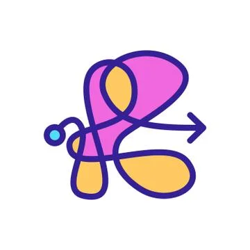 Tangled knot icon vector outline illustration Illustrazione stock