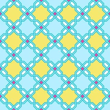 Tangled Lattice Pattern inspired by traditional arabic geometry Stock Illustration