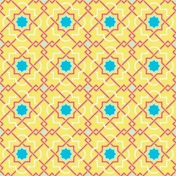 Tangled Lattice Pattern inspired by traditional arabic geometry Stock Illustration