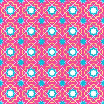 Tangled Lattice Pattern inspired by traditional arabic geometry 스톡 일러스트