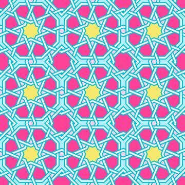 Tangled Lattice Pattern inspired by traditional arabic geometry Stock Illustration