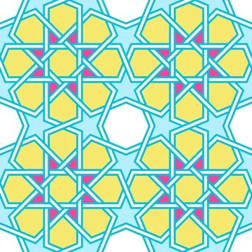 Tangled Lattice Pattern inspired by traditional arabic geometry Stock Illustration