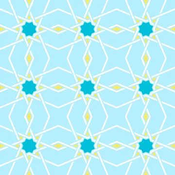 Tangled Lattice Pattern inspired by traditional arabic geometry Stock Illustration