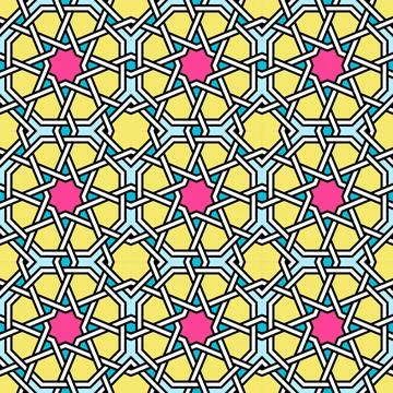 Tangled Lattice Pattern inspired by traditional arabic geometry Stock Illustration