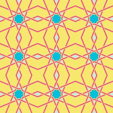 Tangled Lattice Pattern inspired by traditional arabic geometry Stock Illustration