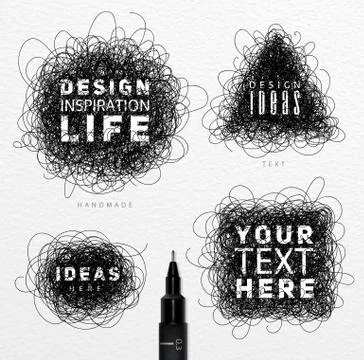 Tangled line black Illustrazione stock