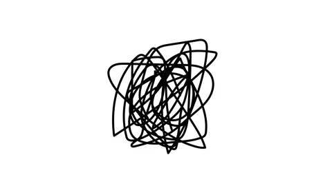 Tangled lines, scribble, confusion and complexity of thoughts 스톡 동영상 312431768