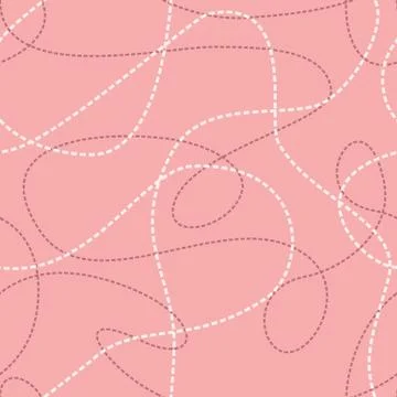 Tangled Lines Seamless Pattern. Repeating abstract background with dashed t.. 스톡 일러스트