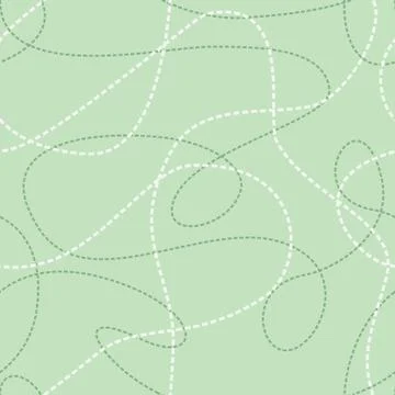 Tangled Lines Seamless Pattern. Repeating abstract background with dashed t.. Stock Illustration