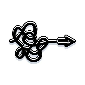 Tangled messy path simplifying to clear direction arrow Stockillustratie
