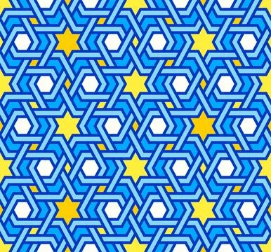 Tangled modern pattern, based on traditional oriental arabic geometry pattern Stock Illustration