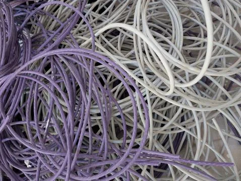Tangled Network Cables Abstract Pattern Stockfoto's