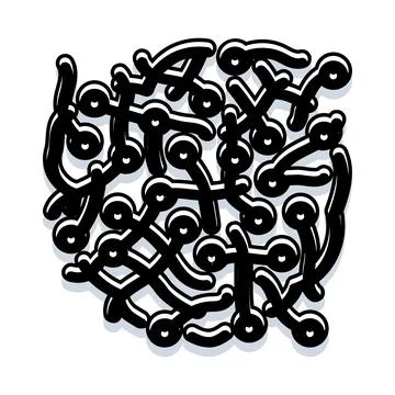 Tangled organic abstract pattern illustrating connection and complexity Stock Illustration