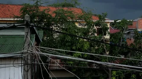 Tangled Power lines Video stock 12358646