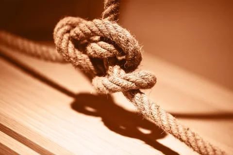 Tangled rope close up Stock Photos