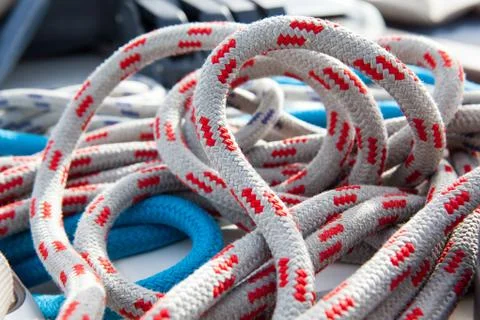 Tangled rope closeup background Stock Photos