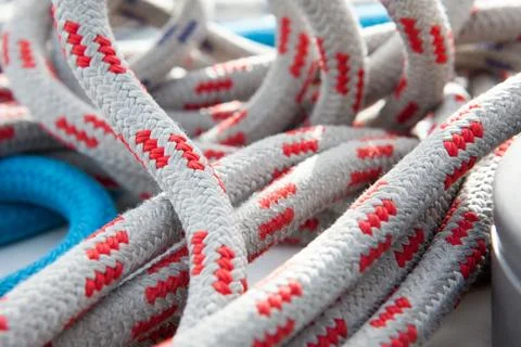 Tangled rope closeup background Stock Photos