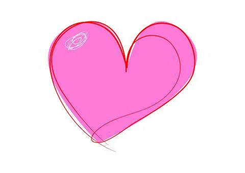 Tangled round scribble heart background, valentine day design, line drawing i Stock Illustration