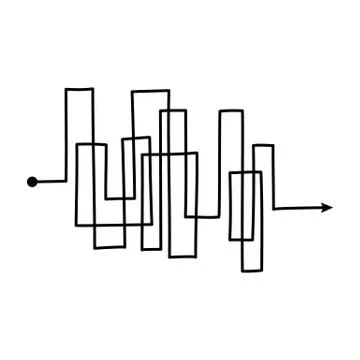 Tangled scribble black line vector illustration in doodle sketch style isolated. 스톡 일러스트
