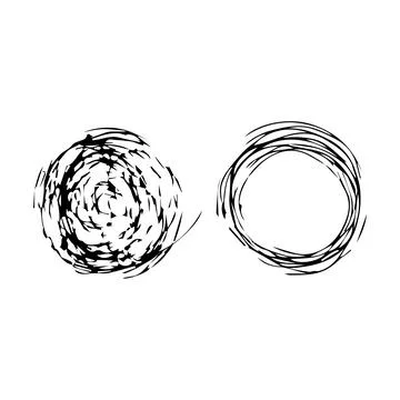 Tangled scribble brain doodle outline icon sign hand drawn ink sketch Illustrazione stock