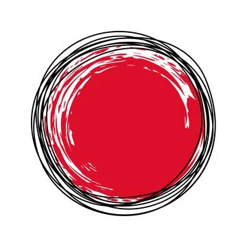 Tangled scribbled circle hand drawn with thin line Stock Illustration