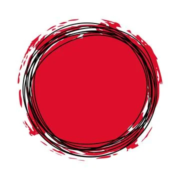 Tangled scribbled circle hand drawn with thin line Stock Illustration