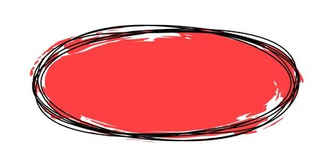 Tangled scribbled oval circle hand drawn with thin line Illustrazione stock