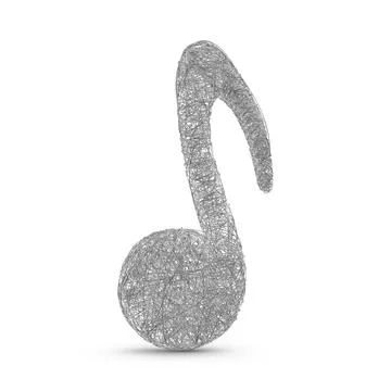 Tangled Silver Music Note Sculpture Stock Illustration