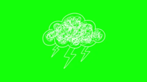 Tangled storm cloud with lightning mental health seamless loop animation Stock Footage 341270213