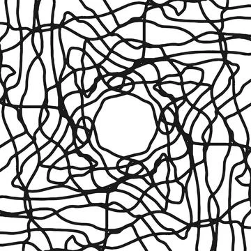 A tangled thread, bunch line pattern. Vector Иллюстрация
