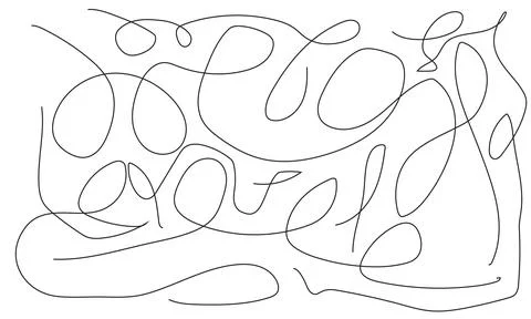 Tangled web of ink lines creating a busy abstract background with high cont.. Stock Illustration