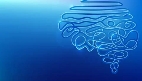 Tangled wire in human brain shape vector illustration Stock Illustration