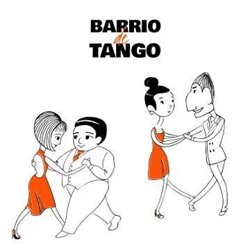 Tango couple poster Stock Illustration