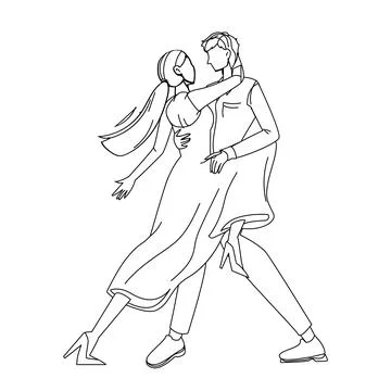 Tango Dance Dancing Couple Man And Woman Vector Stock Illustration