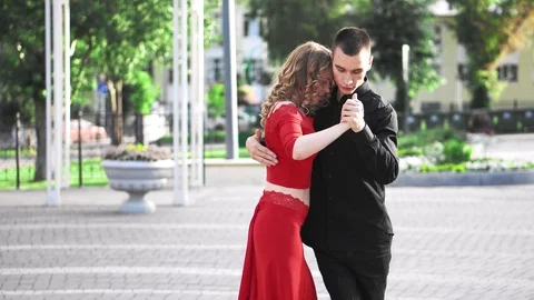Tango dance in a public location. Stock Footage 116674891