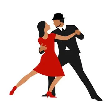 Tango dancers. Couple dancing tango . Flat style vector illustration. Stock-Illustration