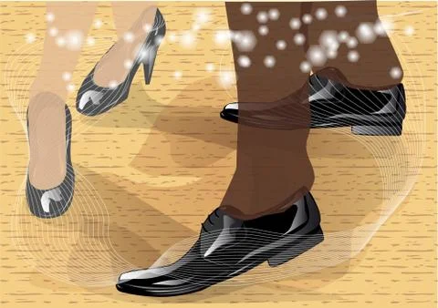 Tango. dancers feet Stock Illustration