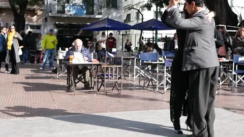 Tango Dancers in San Telmo Stock Footage 156164601