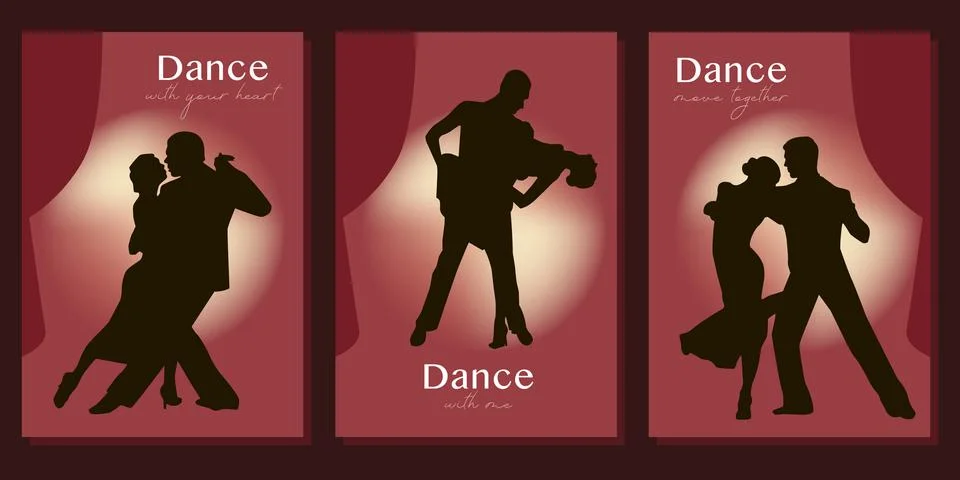 Tango Poster. Elegant couple dancing tango. Ilustração Stock