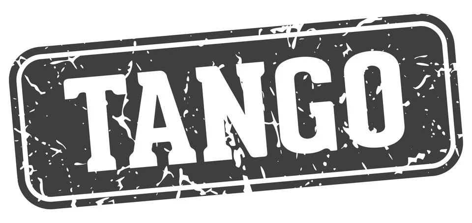 Tango rectangular sign. tango stamp Stock Illustration