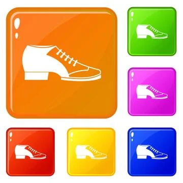 Tango shoe icons set vector color Stock Illustration