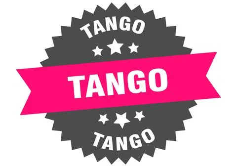 Tango. tango round pink label isolated on transparent background Stock Illustration
