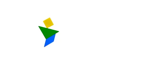 Tangram shaped as 3 scenes stop-motion animation of love story of dating and Stock Footage 113275951