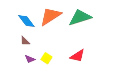 Tangram shaped like different shape of birds on white Video stock 89459421