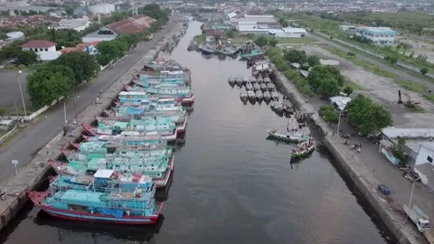 Tanjung Tembaga harbour Stock Footage 131153374
