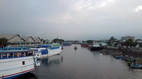 Tanjung Tembaga harbour Stock Footage 131153387