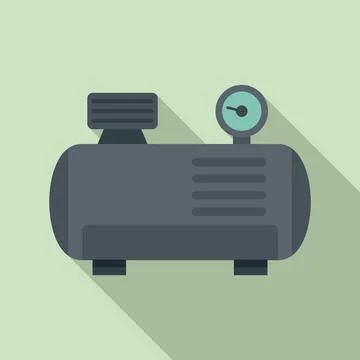 Tank air compressor icon, flat style Illustrazione stock
