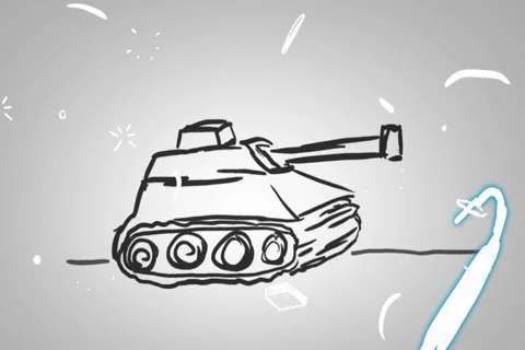 Tank - Animation - outline - White Backg... | Stock Video | Pond5