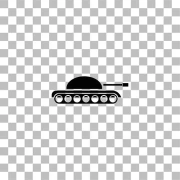 Tank army icon flat Stock Illustration